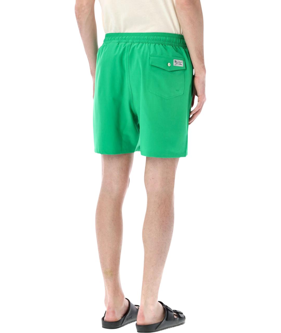 POLO RALPH LAUREN Зеленые полиэстеровые шорты, фото 2