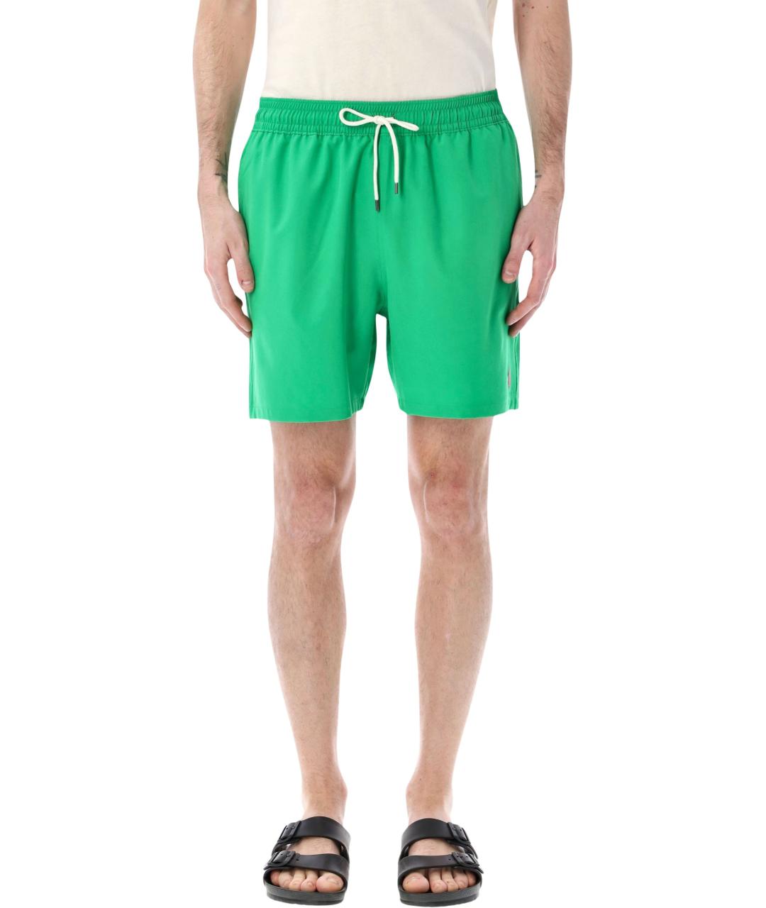 POLO RALPH LAUREN Зеленые полиэстеровые шорты, фото 1