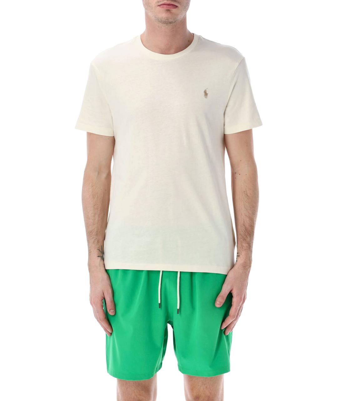 POLO RALPH LAUREN Бежевая хлопковая футболка, фото 1