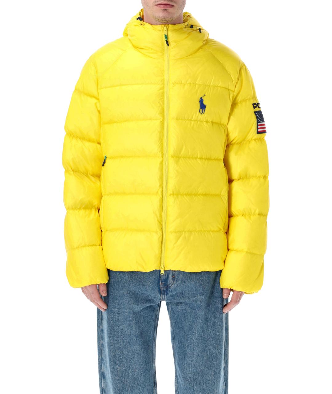 POLO RALPH LAUREN Желтый синтетический пуховик, фото 1