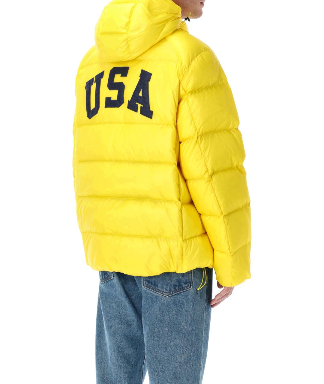 POLO RALPH LAUREN Желтый синтетический пуховик, фото 2
