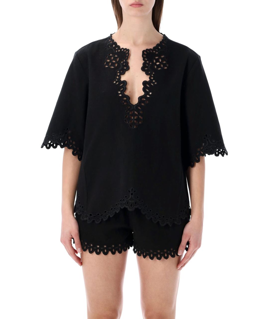 ISABEL MARANT ETOILE Черная хлопковая футболка, фото 1