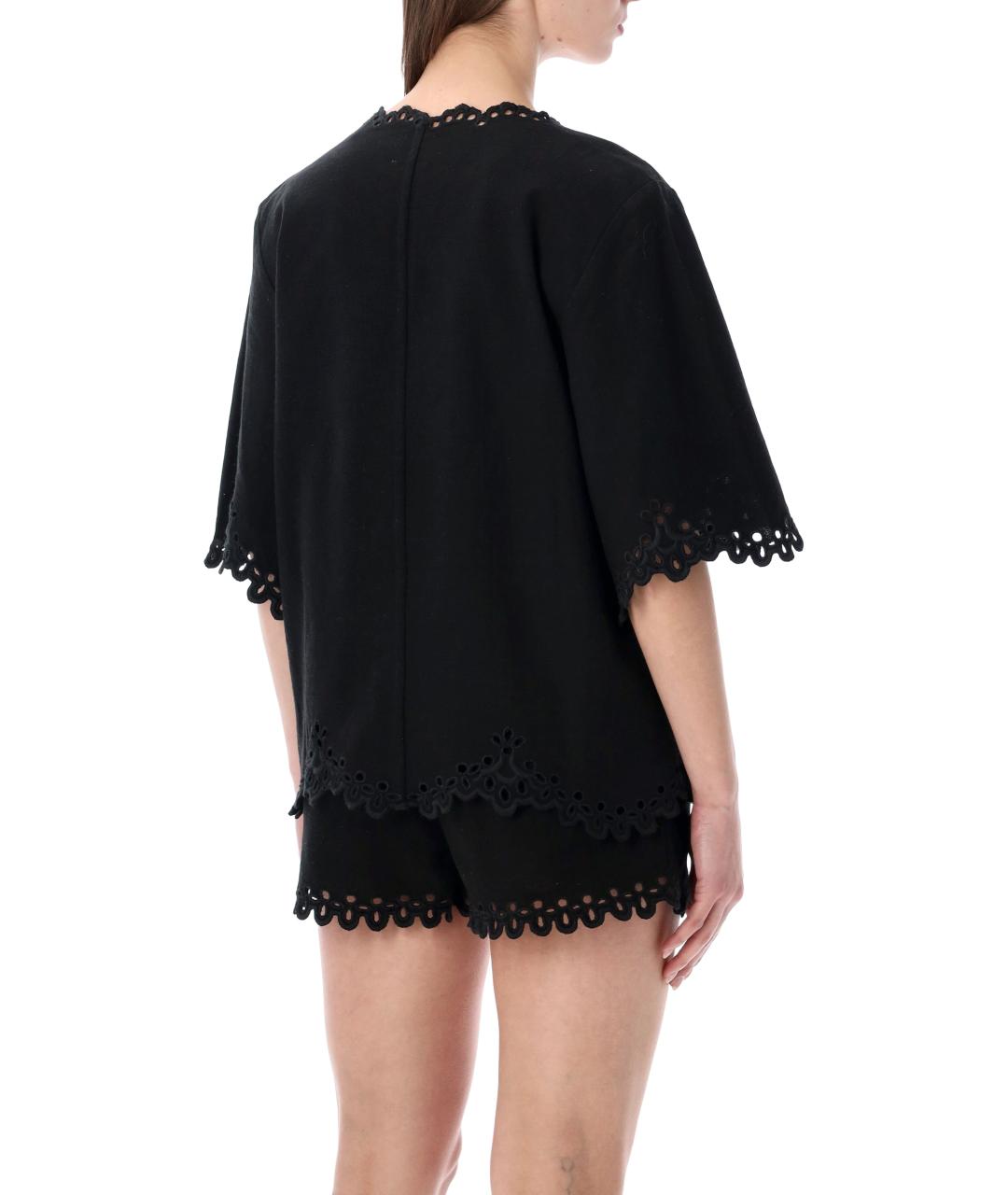 ISABEL MARANT ETOILE Черная хлопковая футболка, фото 2