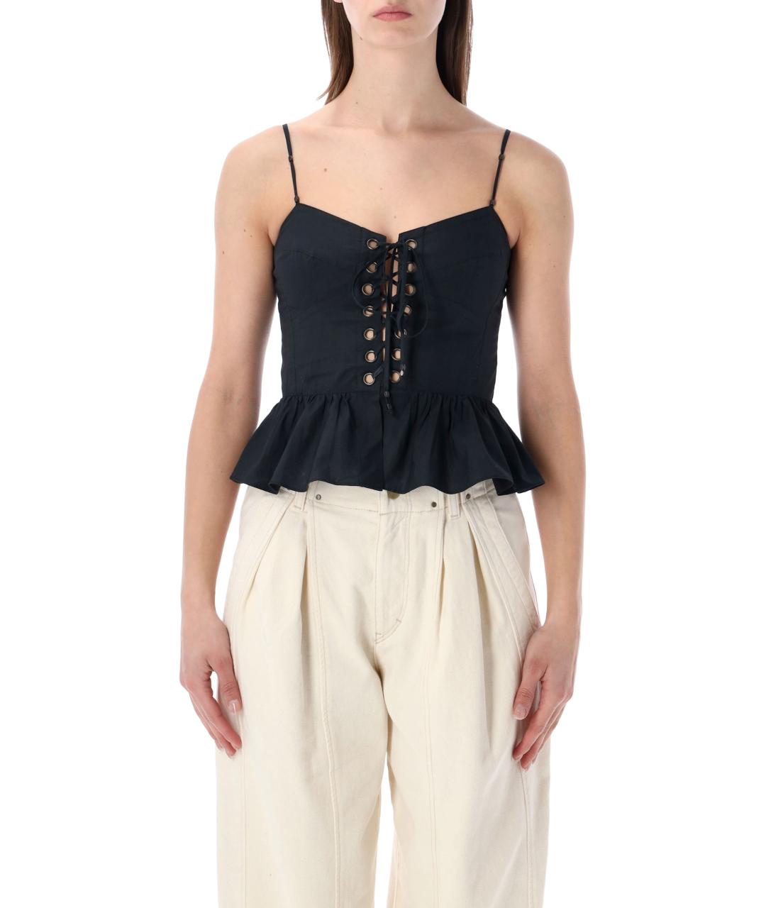 ISABEL MARANT ETOILE Черная хлопковая майка, фото 1