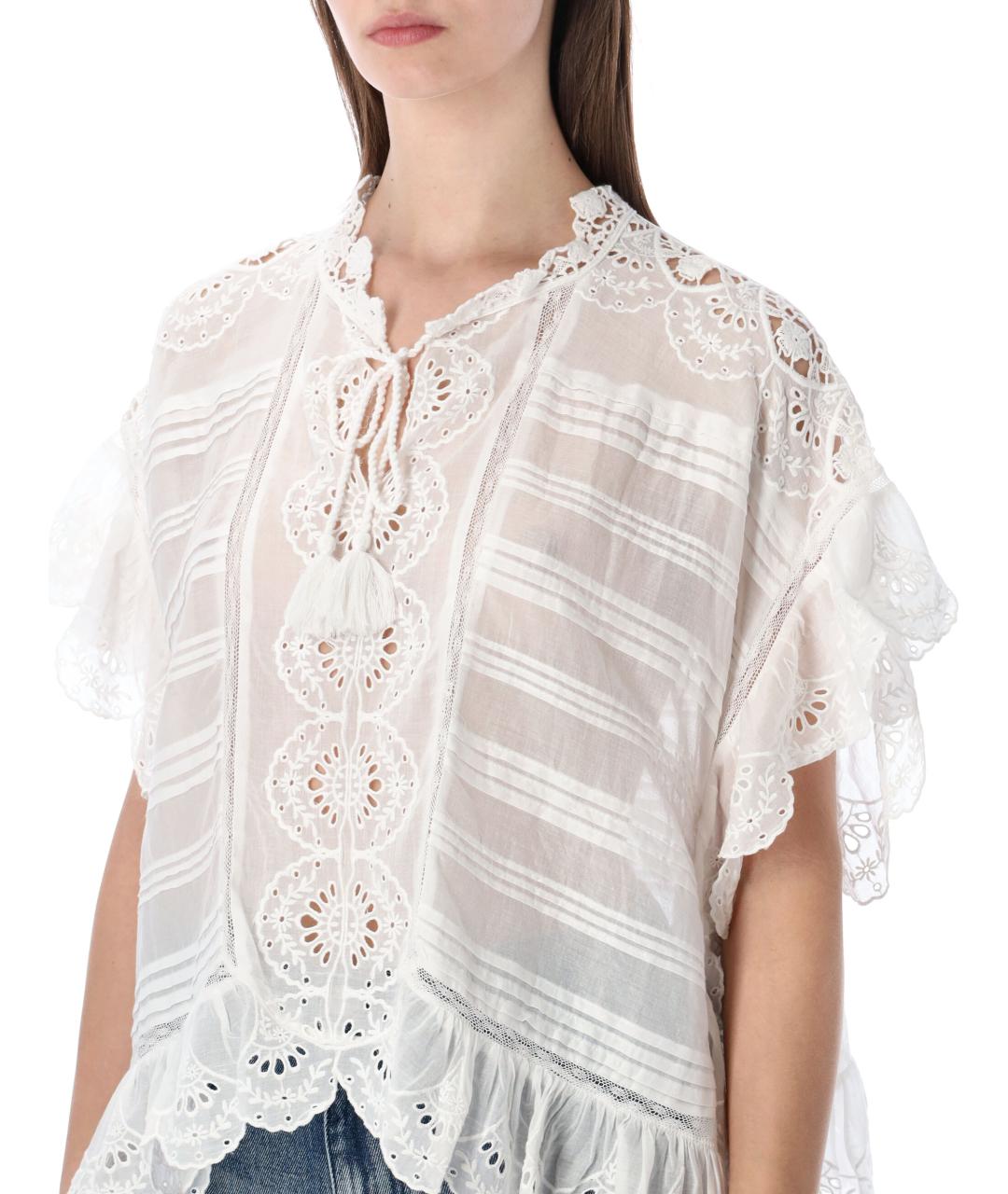 ISABEL MARANT ETOILE Белая хлопковая рубашка, фото 3