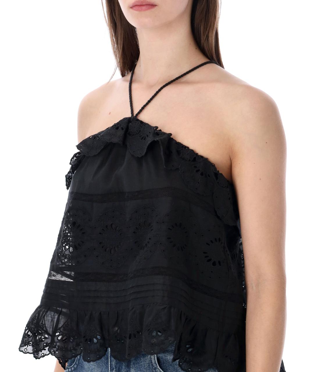 ISABEL MARANT ETOILE Черная хлопковая майка, фото 3