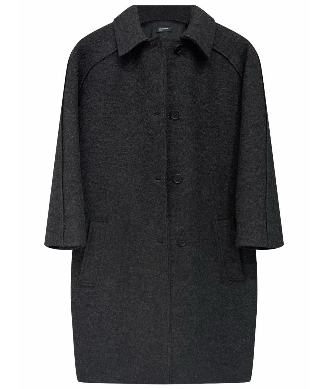 JIL SANDER Антрацитовое шерстяное пальто, фото 1
