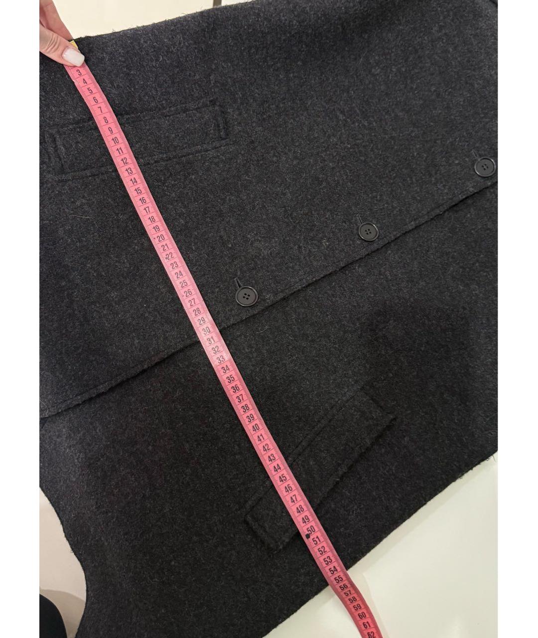 JIL SANDER Антрацитовое шерстяное пальто, фото 4