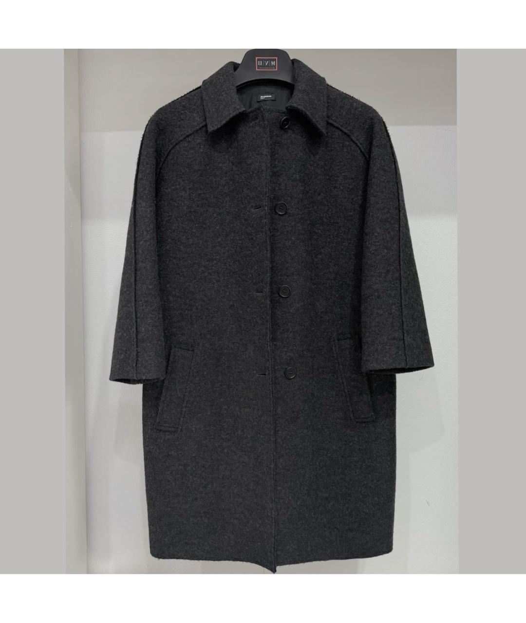 JIL SANDER Антрацитовое шерстяное пальто, фото 9