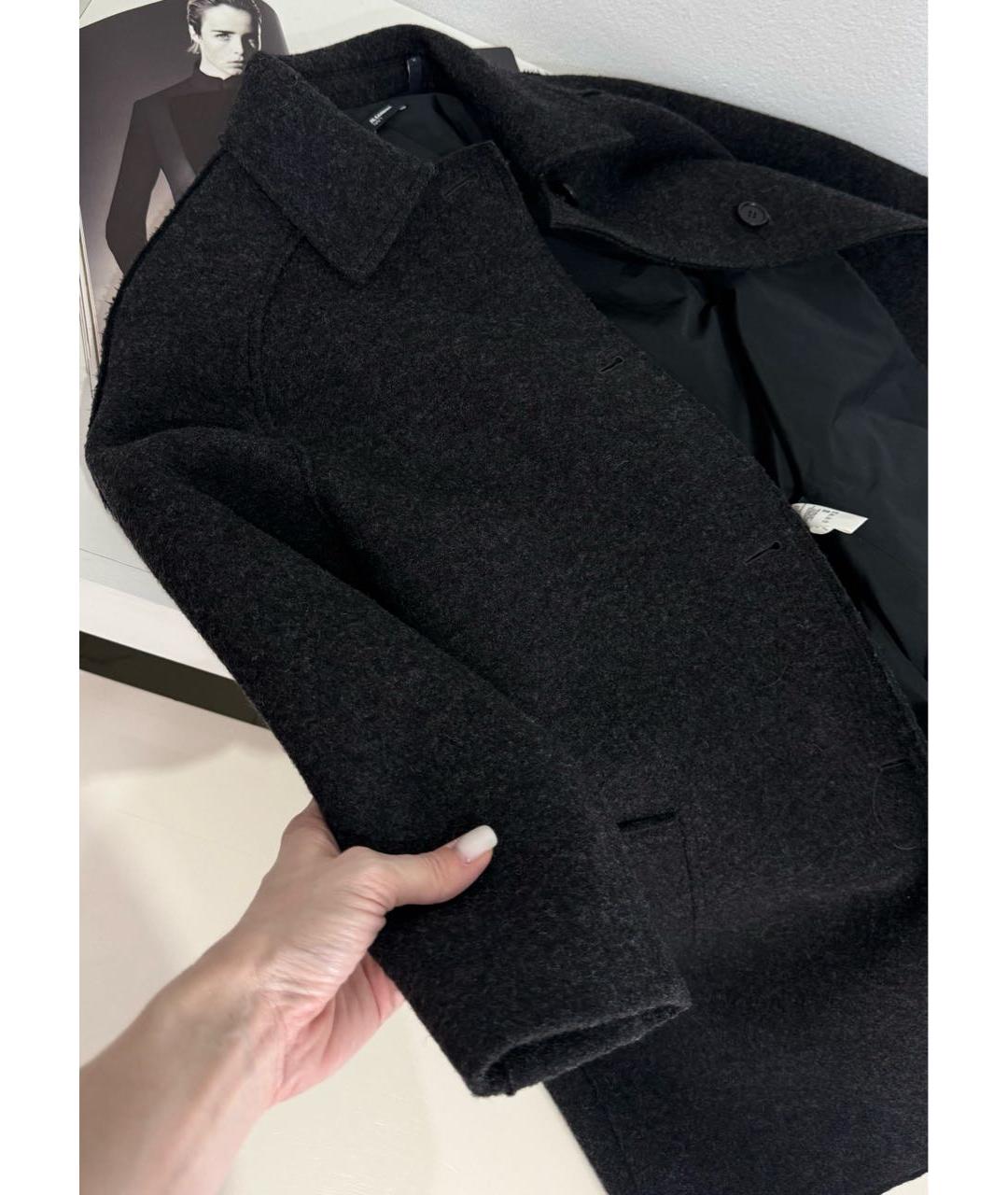 JIL SANDER Антрацитовое шерстяное пальто, фото 8