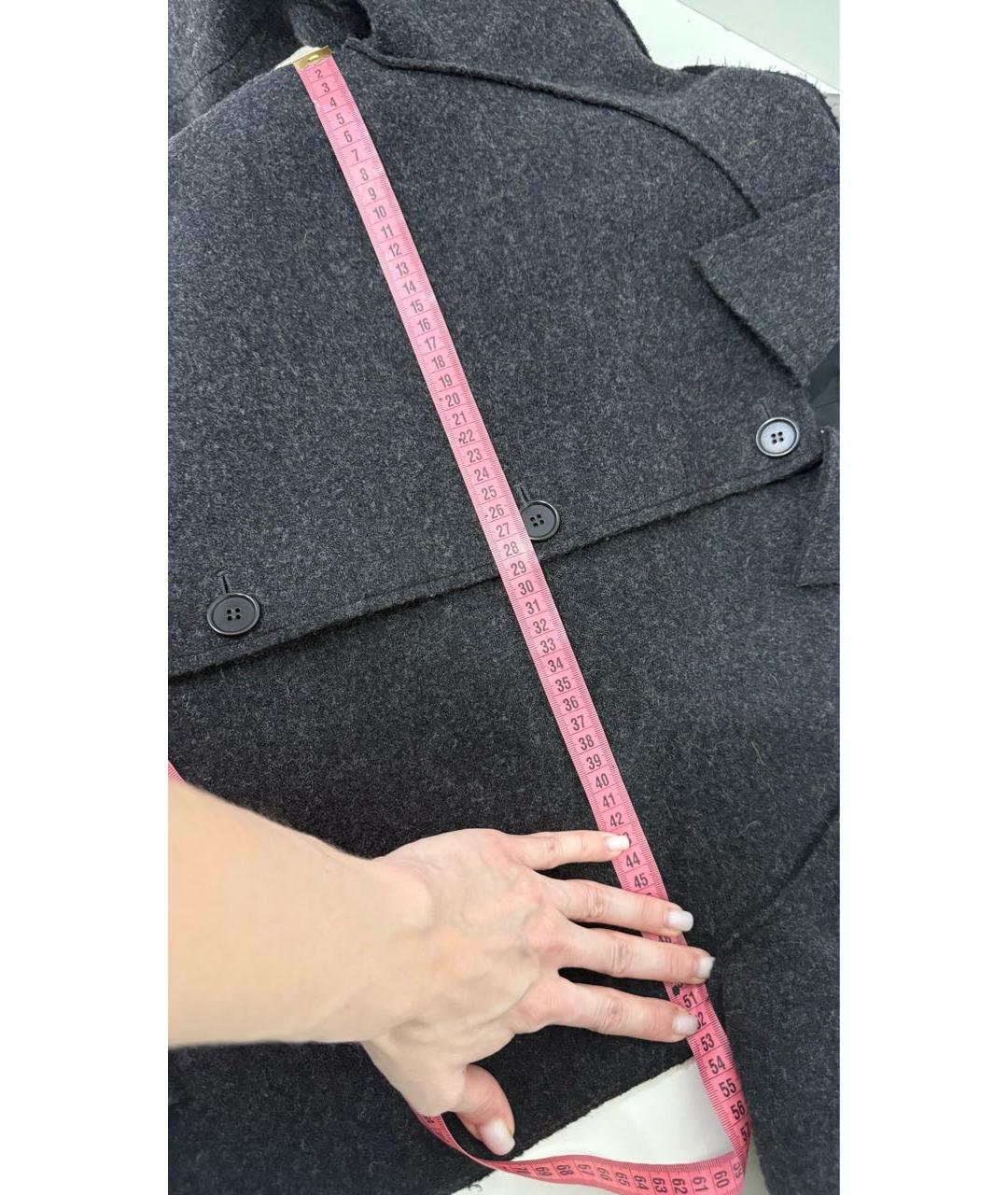 JIL SANDER Антрацитовое шерстяное пальто, фото 5