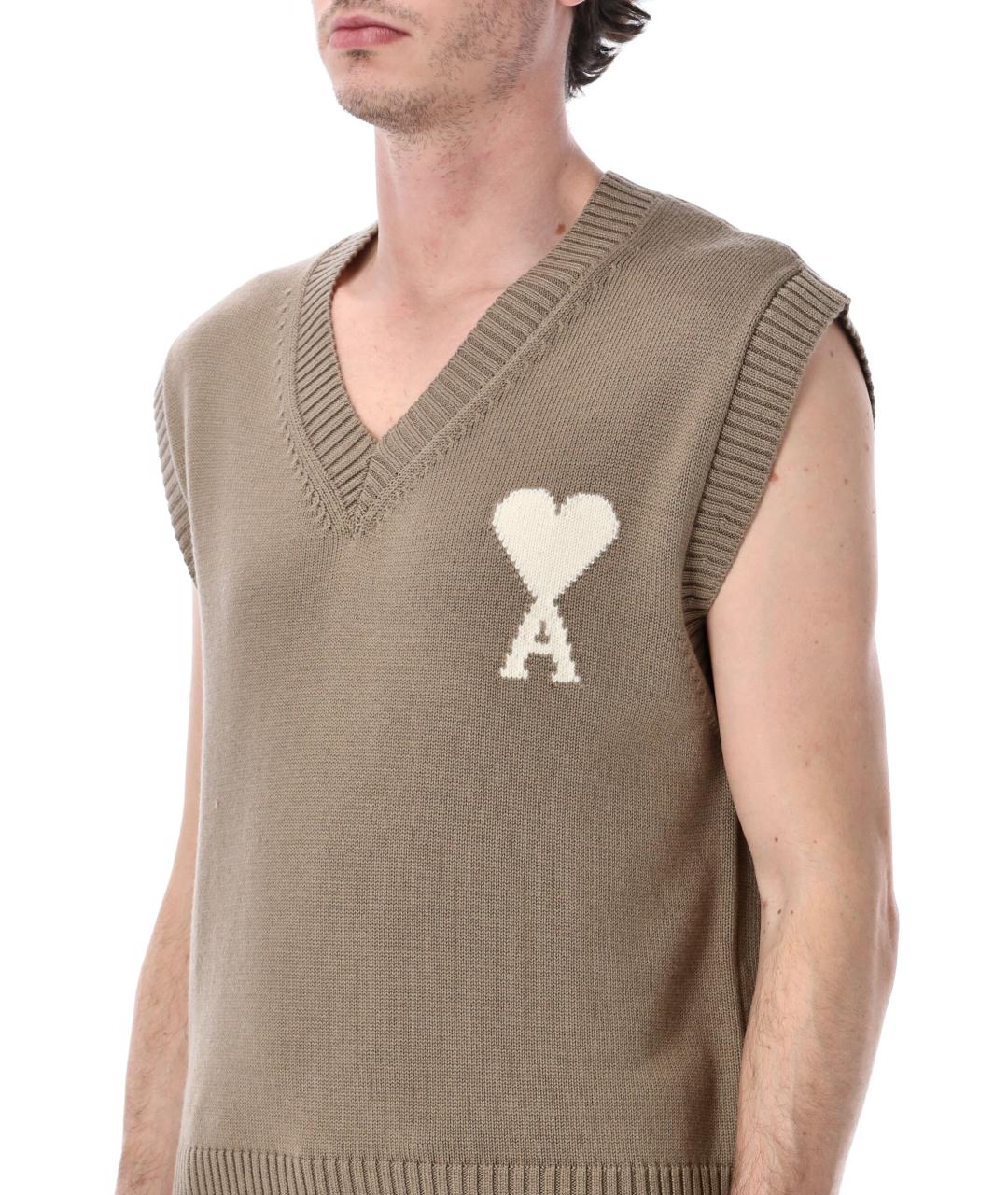 Ami Paris Бежевая шерстяная жилетка, фото 3