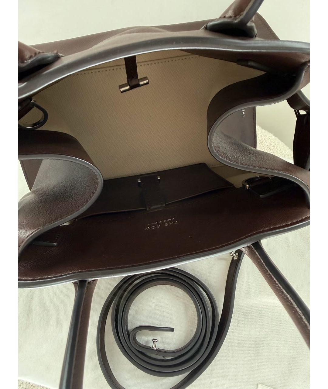 THE ROW Бордовая кожаная сумка с короткими ручками, фото 4