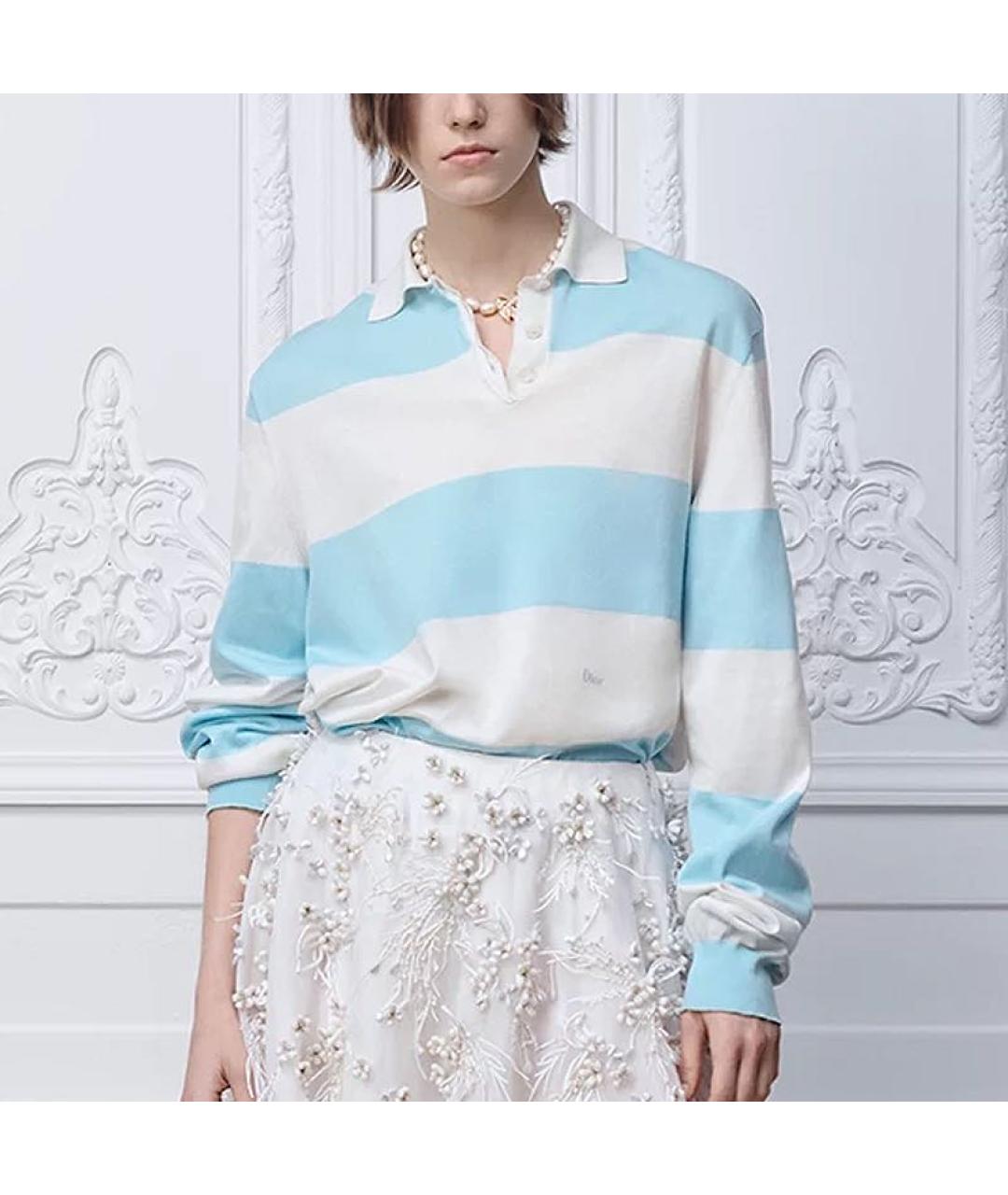 CHRISTIAN DIOR Голубой хлопковый джемпер / свитер, фото 2