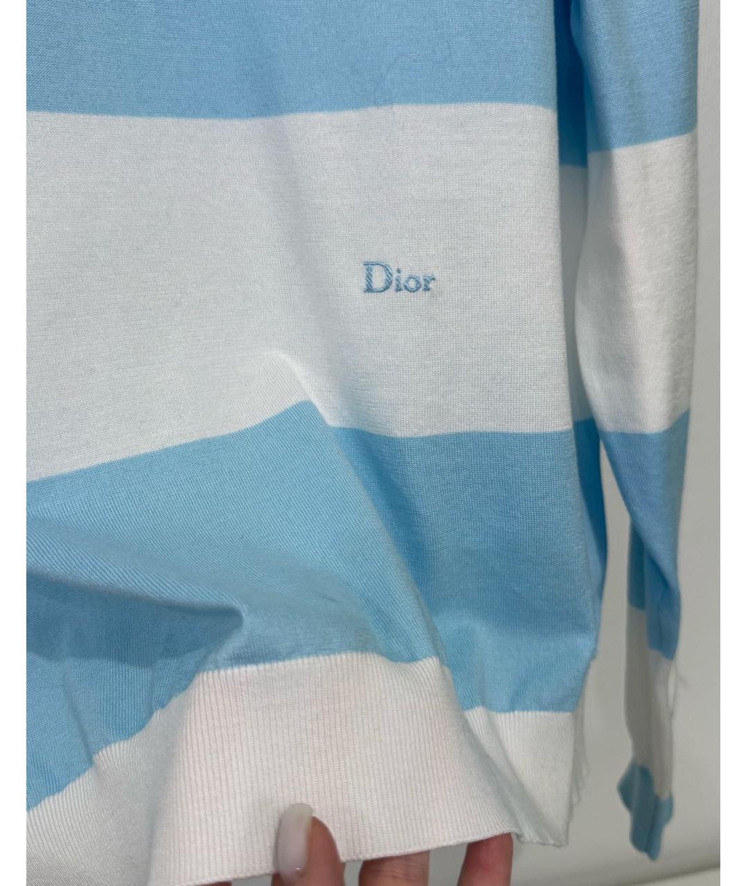 CHRISTIAN DIOR Голубой хлопковый джемпер / свитер, фото 6