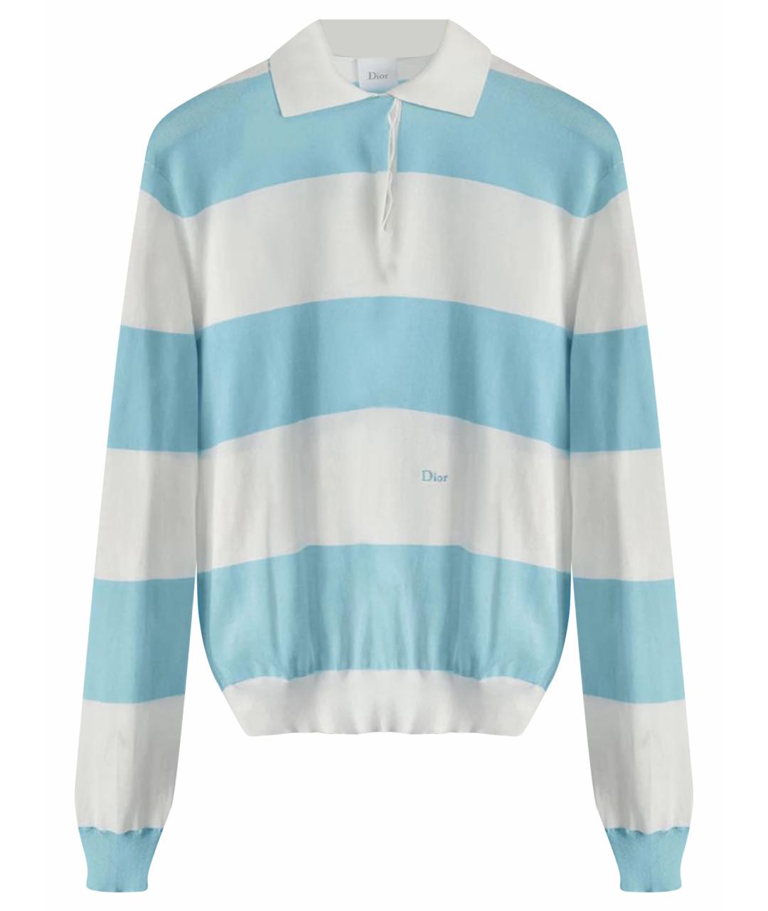 CHRISTIAN DIOR Голубой хлопковый джемпер / свитер, фото 1