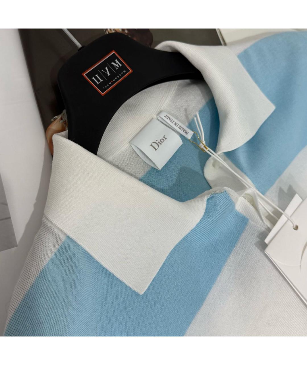 CHRISTIAN DIOR Голубой хлопковый джемпер / свитер, фото 4