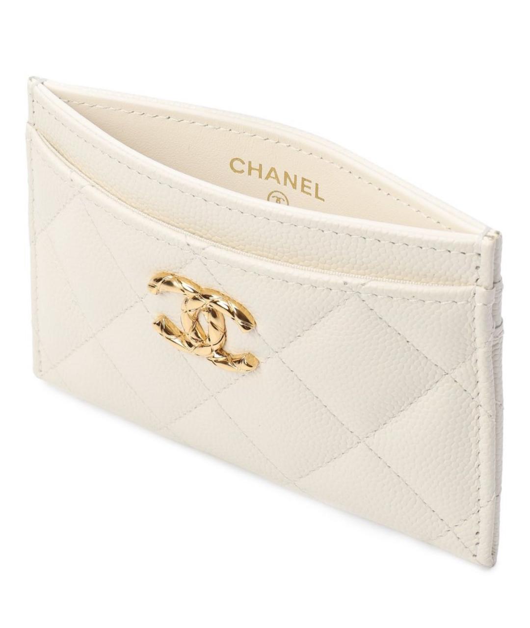 CHANEL Белый кожаный кардхолдер, фото 3