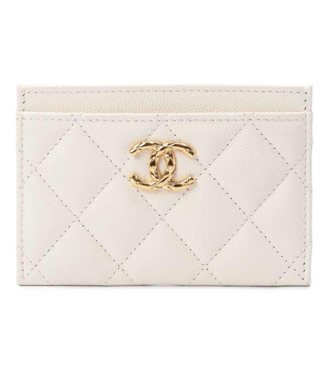CHANEL Белый кожаный кардхолдер, фото 1
