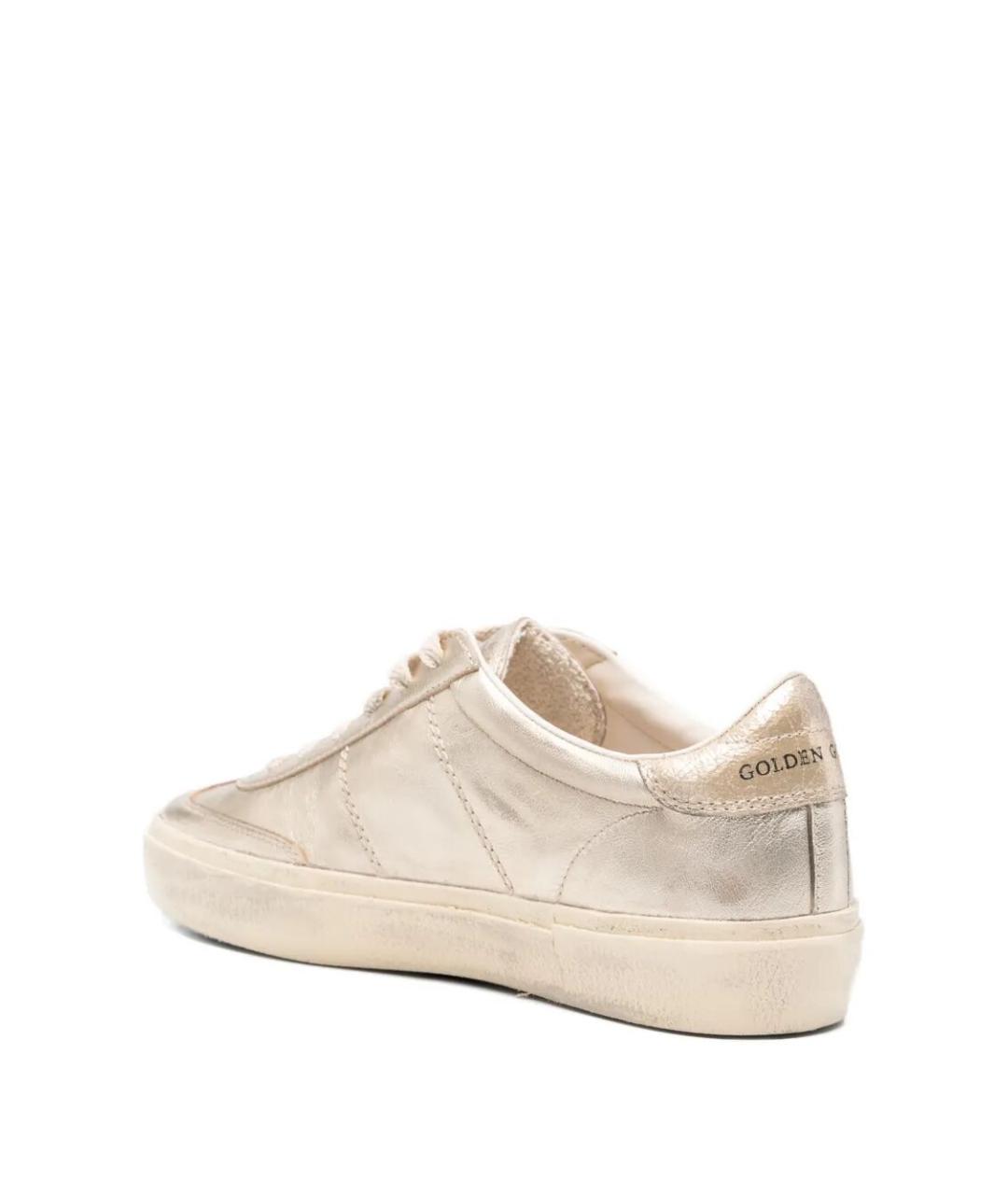 GOLDEN GOOSE DELUXE BRAND Золотые кожаные кеды, фото 3