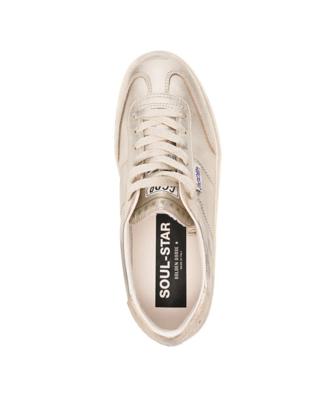 GOLDEN GOOSE DELUXE BRAND Золотые кожаные кеды, фото 4