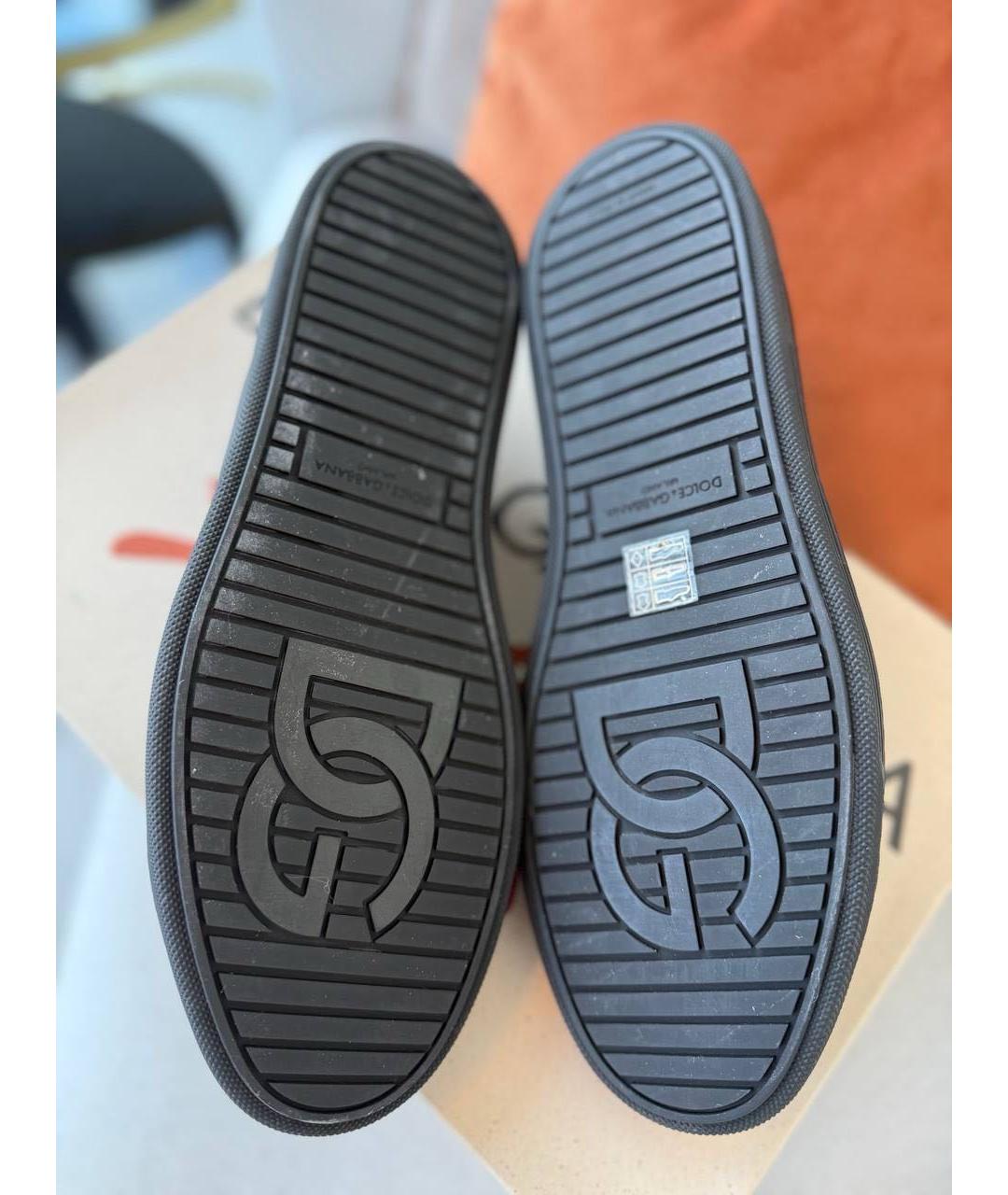 DOLCE&GABBANA Черные кожаные низкие кроссовки / кеды, фото 3