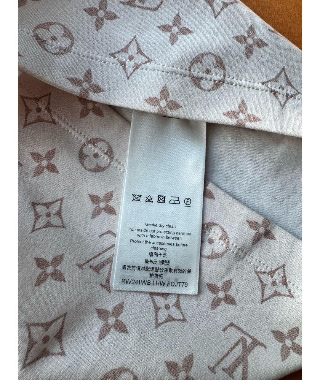 LOUIS VUITTON Бежевая хлопковая футболка, фото 4