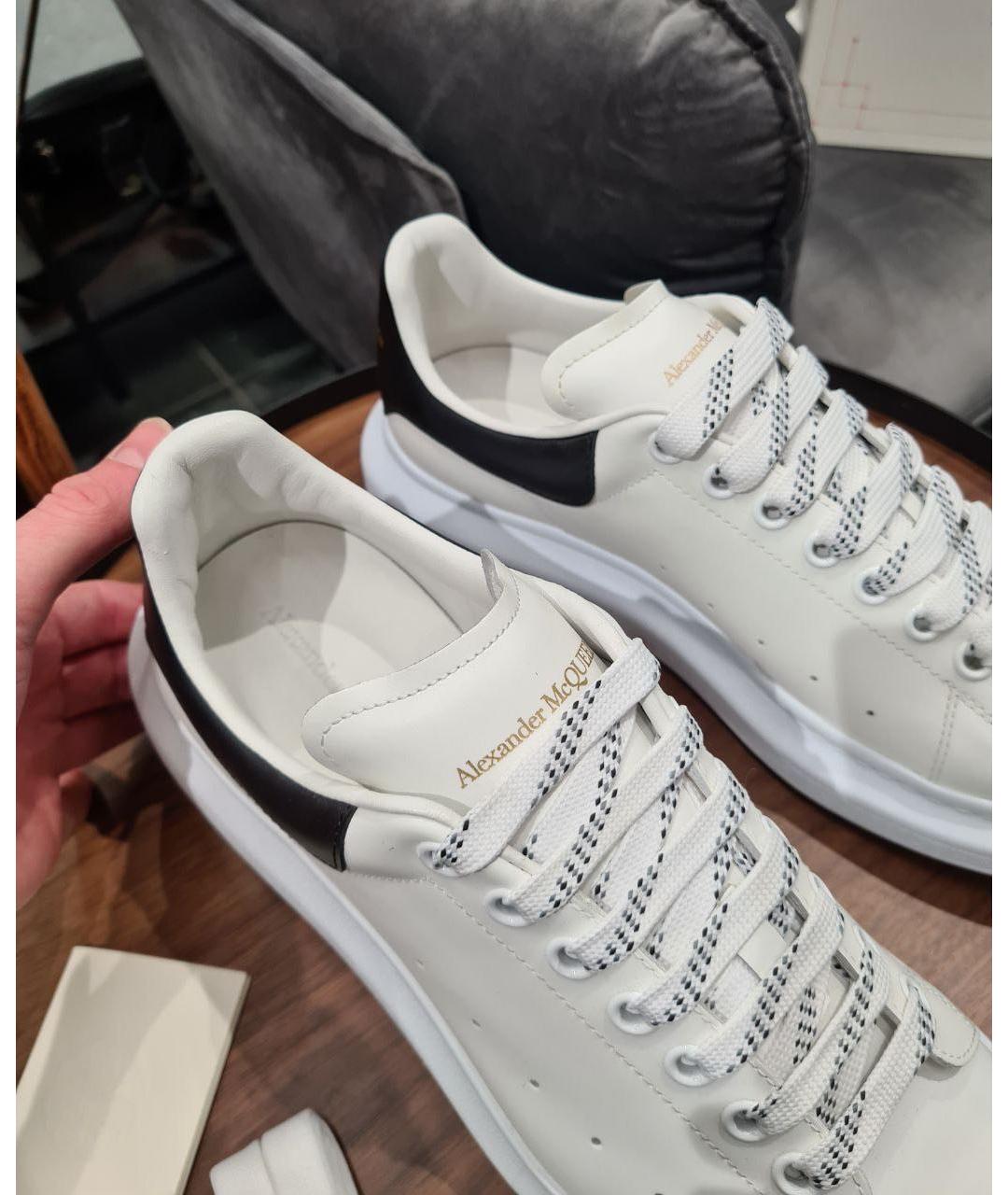 ALEXANDER MCQUEEN Белые кожаные низкие кроссовки / кеды, фото 4