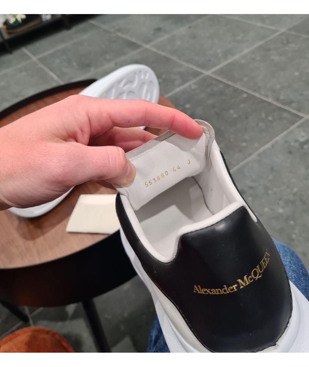 ALEXANDER MCQUEEN Белые кожаные низкие кроссовки / кеды, фото 6
