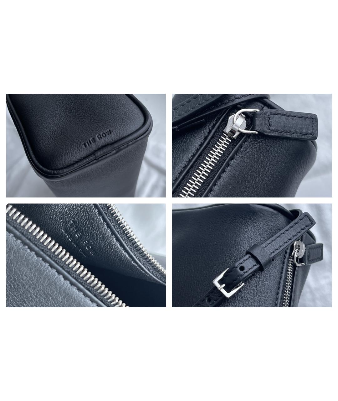 THE ROW Черная кожаная сумка с короткими ручками, фото 4