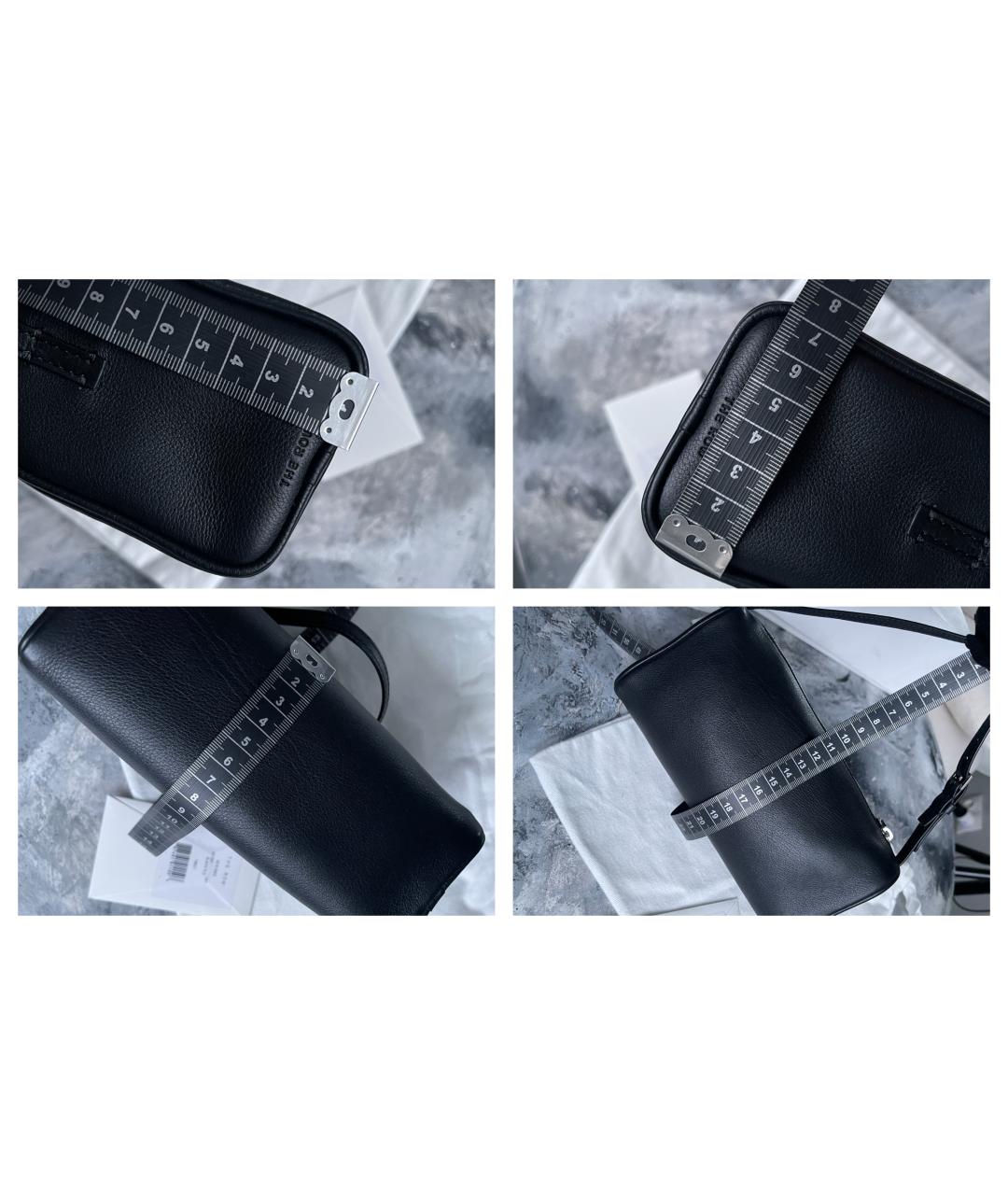 THE ROW Черная кожаная сумка с короткими ручками, фото 5