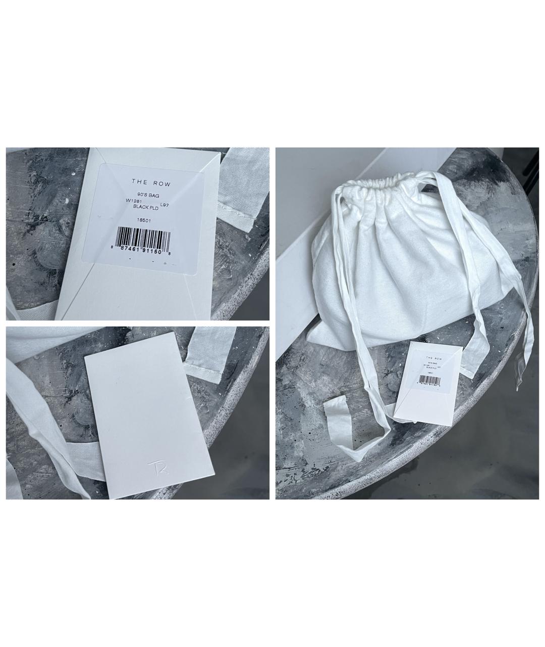 THE ROW Черная кожаная сумка с короткими ручками, фото 6