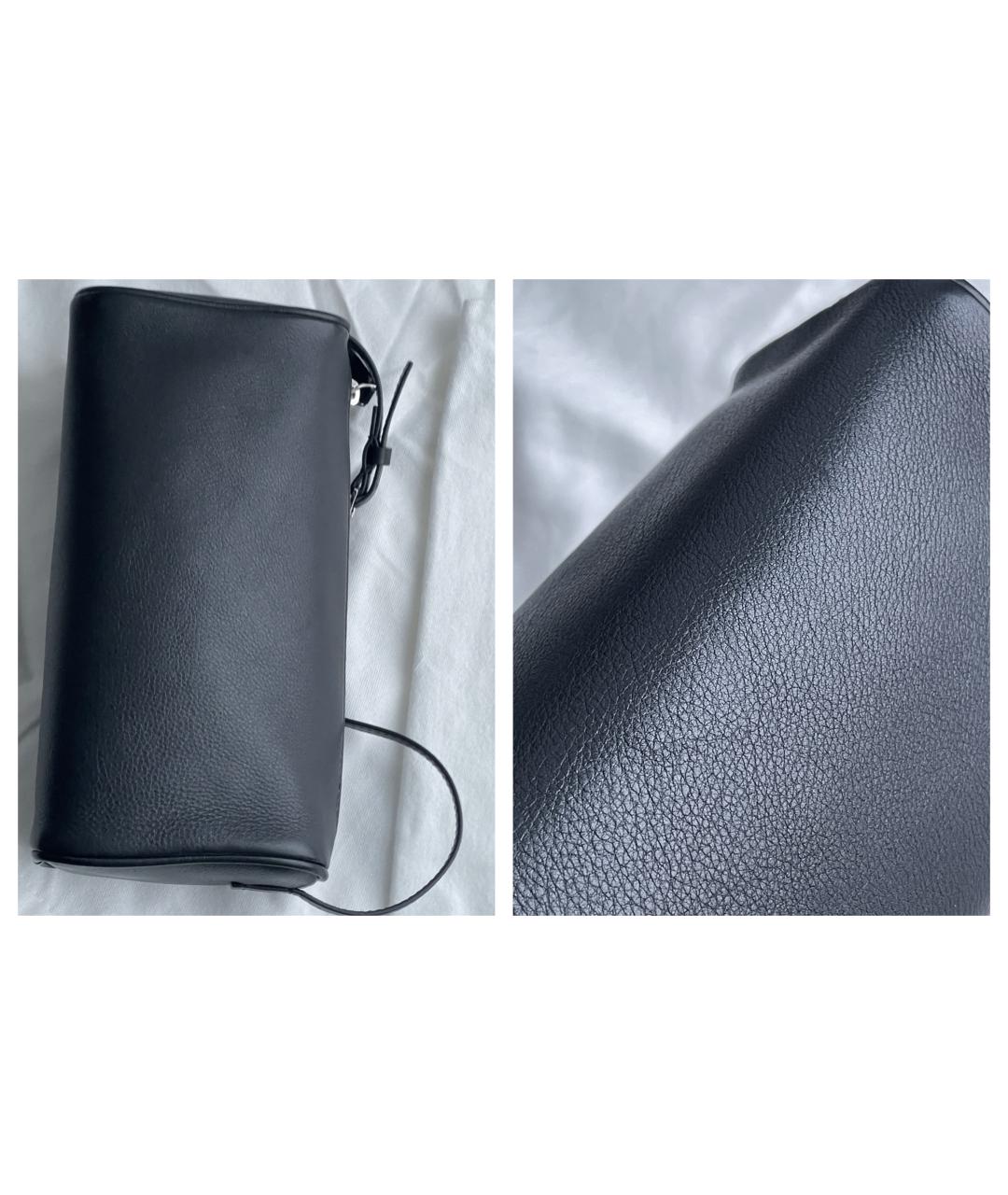 THE ROW Черная кожаная сумка с короткими ручками, фото 8