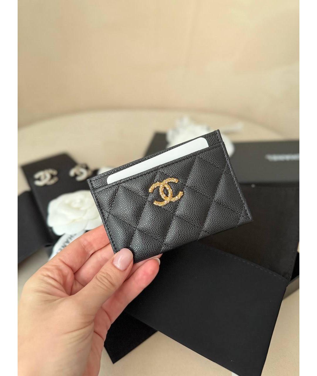 CHANEL Черный кожаный кардхолдер, фото 3