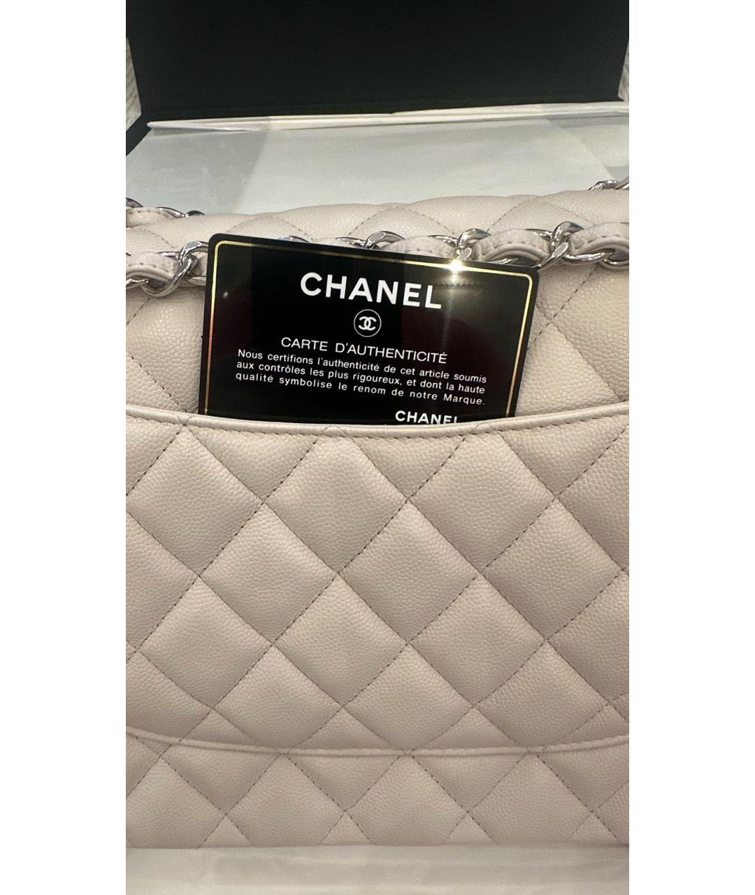CHANEL Бежевая кожаная сумка через плечо, фото 3