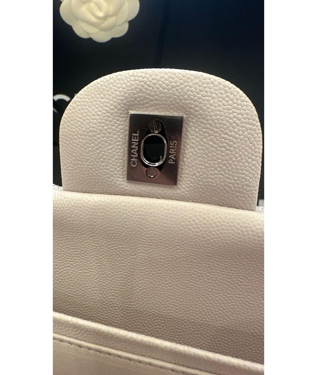 CHANEL Бежевая кожаная сумка через плечо, фото 5