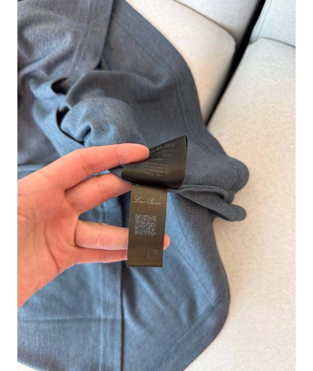 LORO PIANA Синяя футболка, фото 3