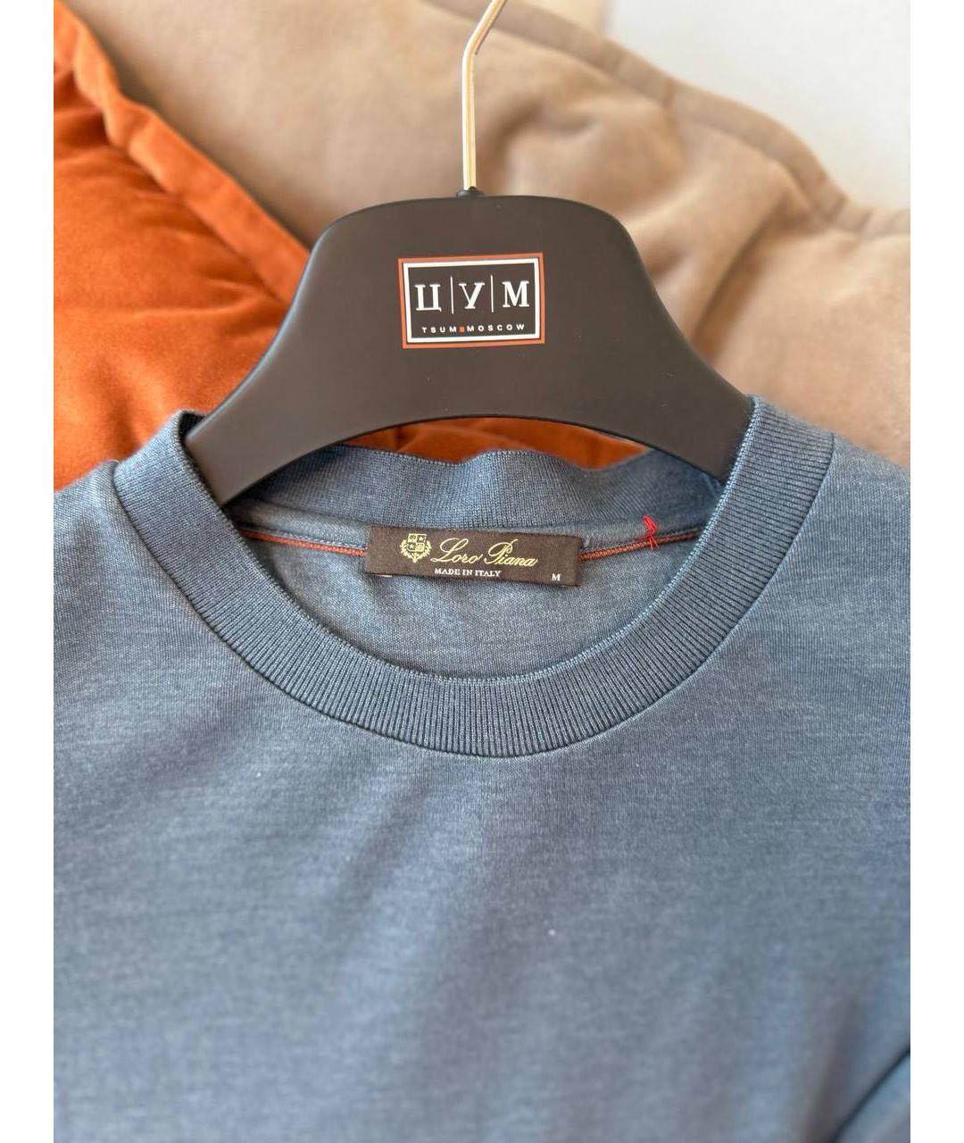 LORO PIANA Синяя футболка, фото 4