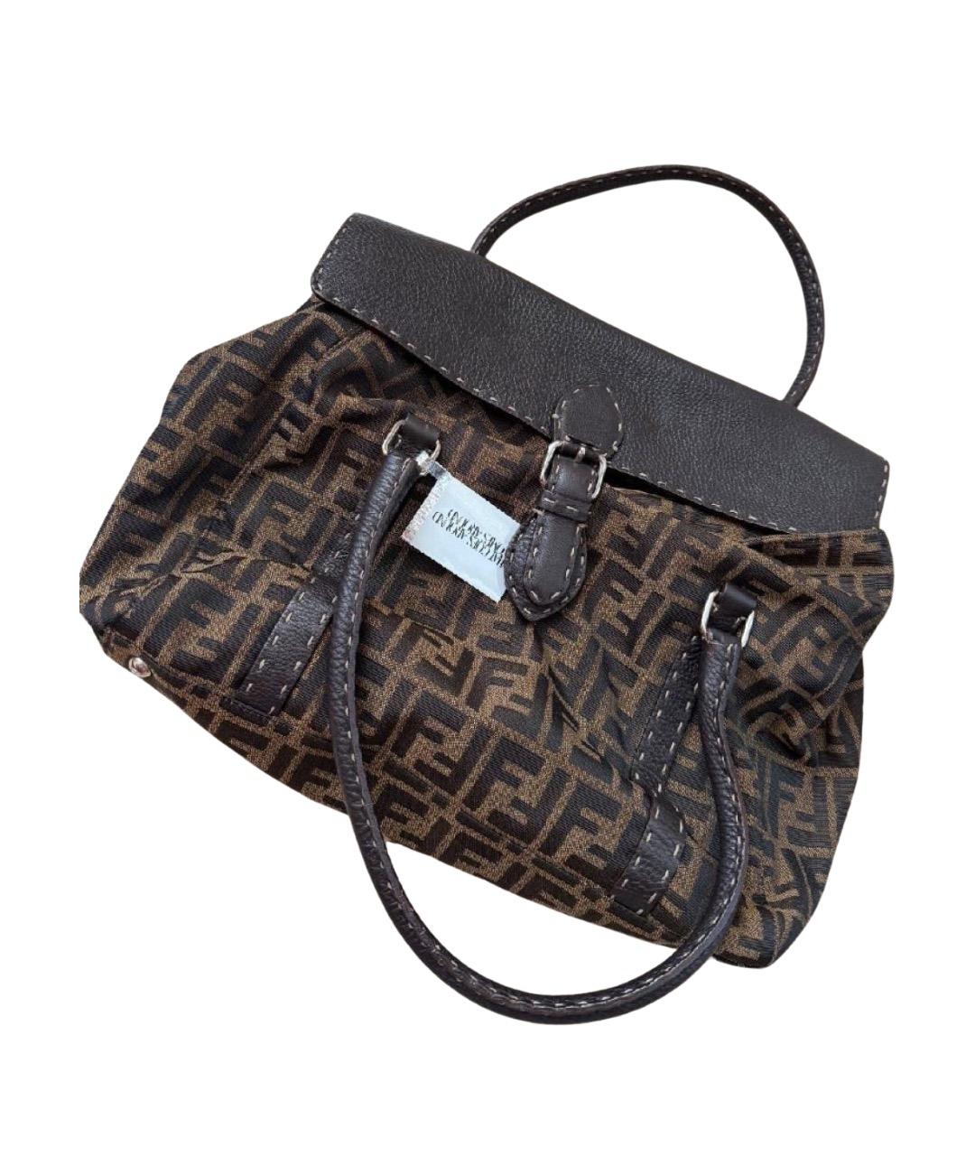 FENDI Коричневая сумка с короткими ручками, фото 6