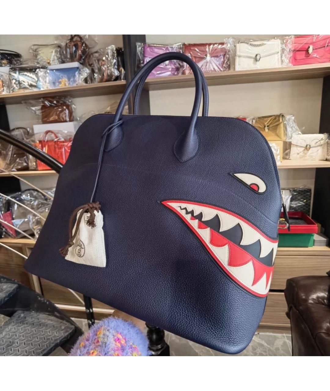 HERMES Коричневая кожаная дорожная/спортивная сумка, фото 5