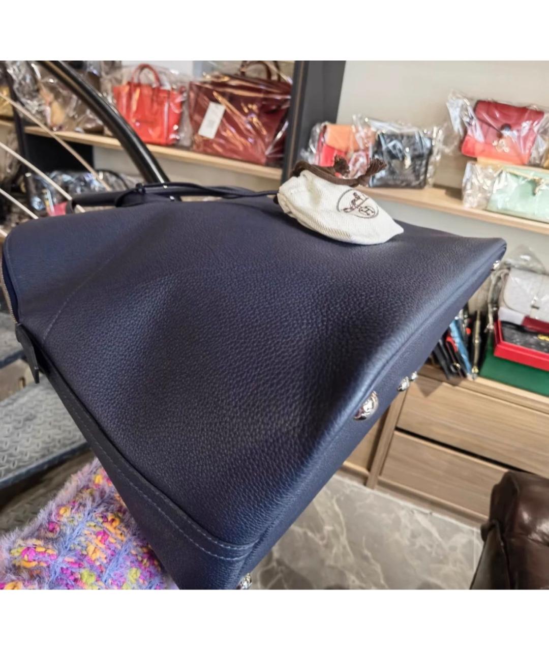 HERMES Коричневая кожаная дорожная/спортивная сумка, фото 4