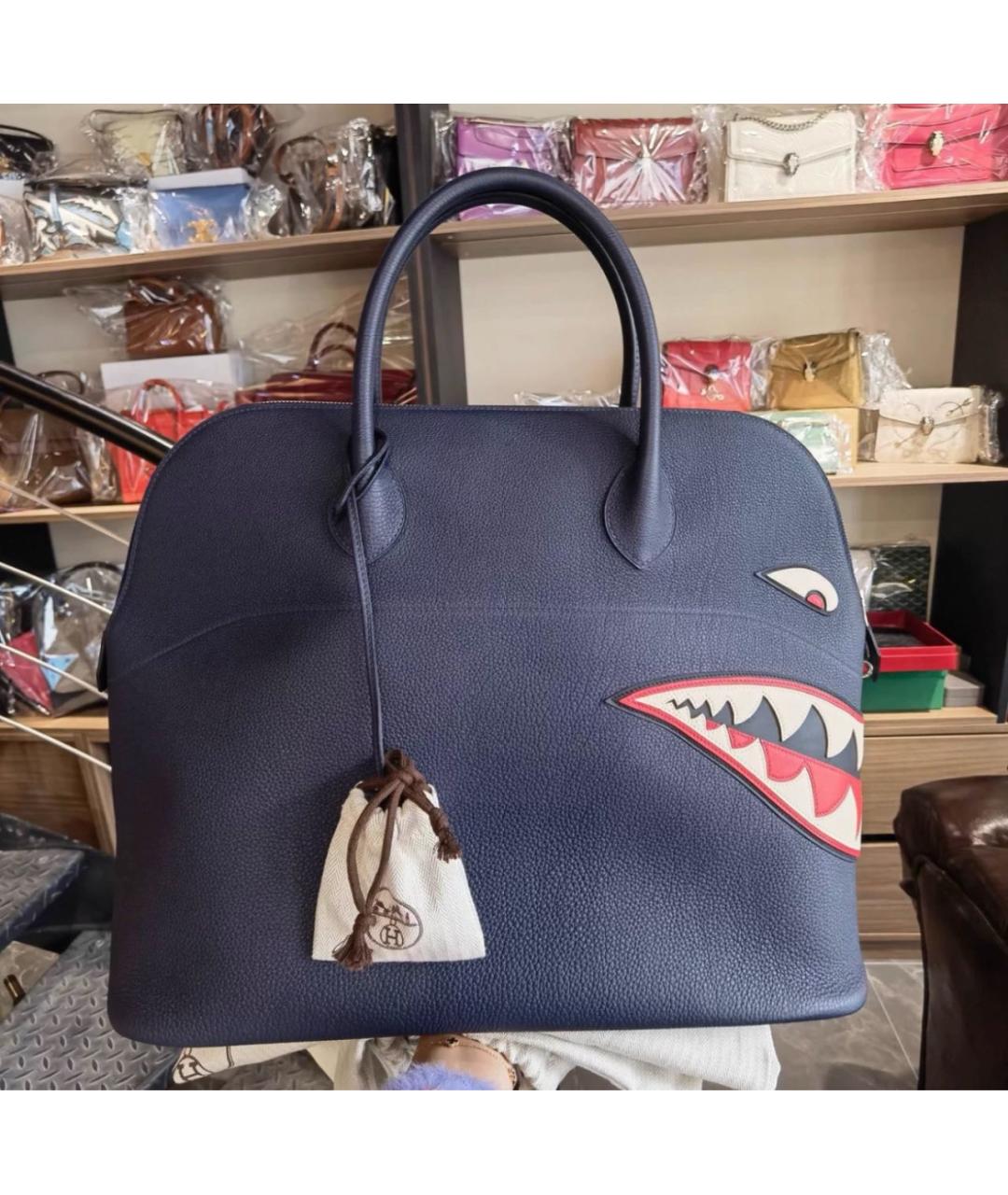 HERMES Коричневая кожаная дорожная/спортивная сумка, фото 8