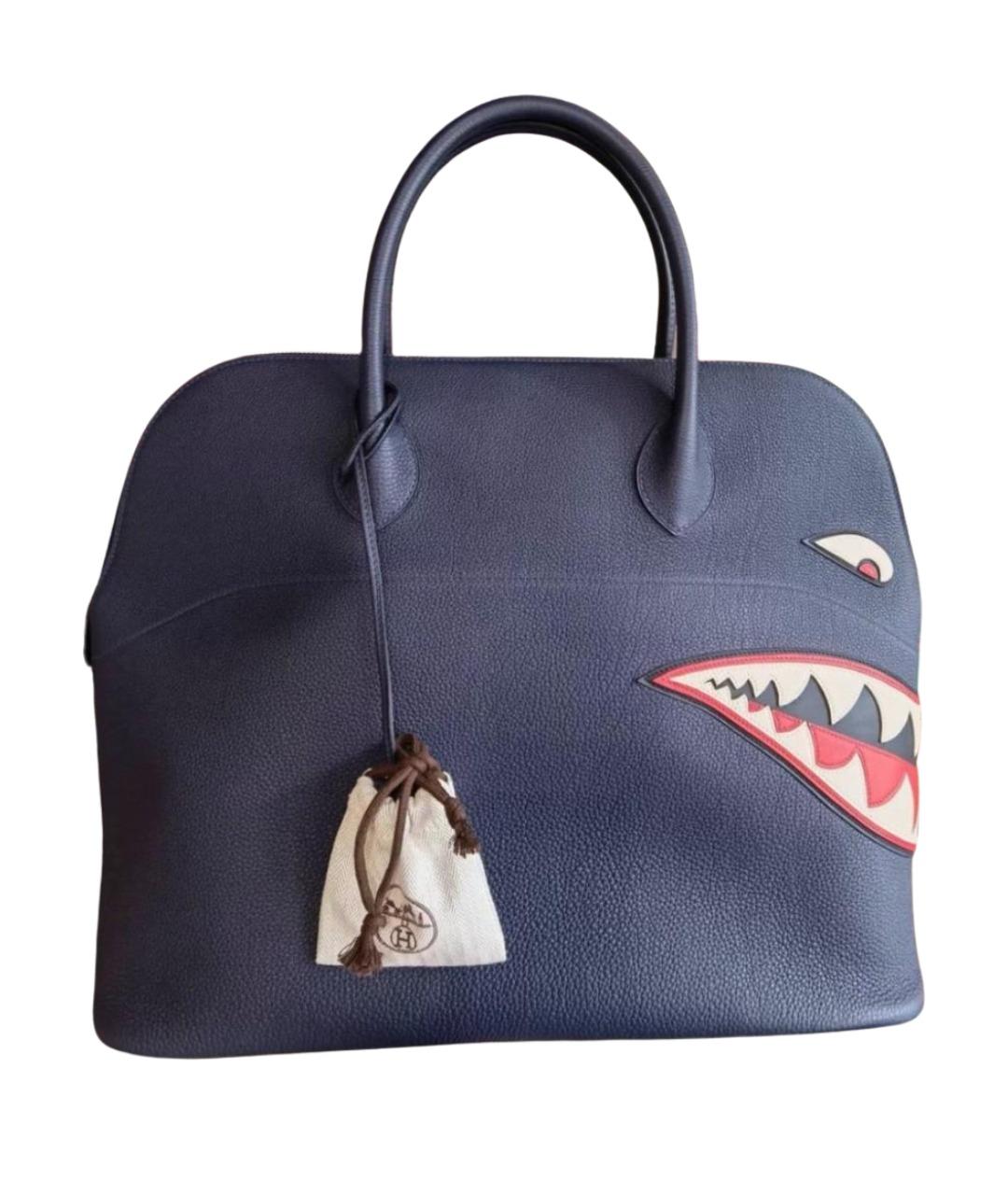 HERMES Коричневая кожаная дорожная/спортивная сумка, фото 1