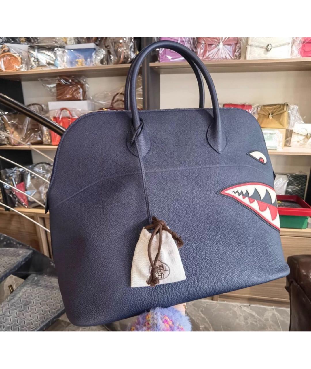 HERMES Коричневая кожаная дорожная/спортивная сумка, фото 3