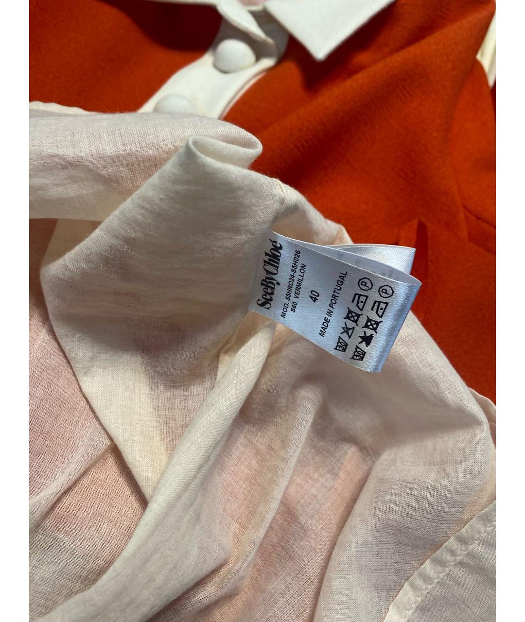 SEE BY CHLOE Оранжевое полиэстеровое повседневное платье, фото 5