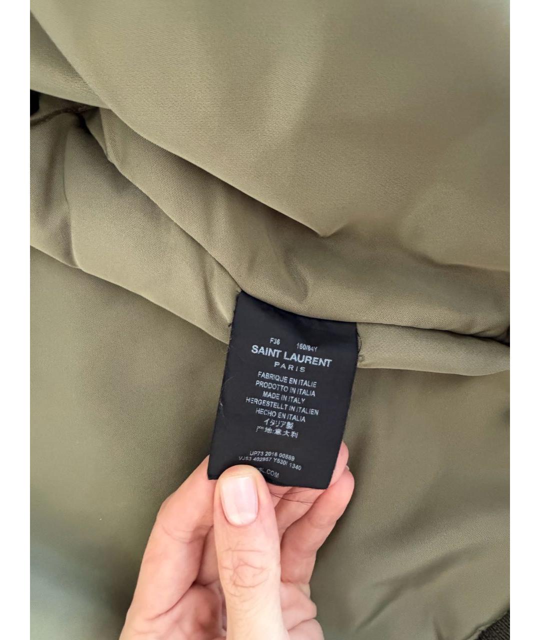 SAINT LAURENT Хаки куртка, фото 6