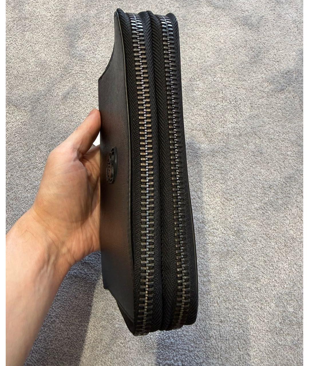 PHILIPP PLEIN Черный кожаный кошелек, фото 4