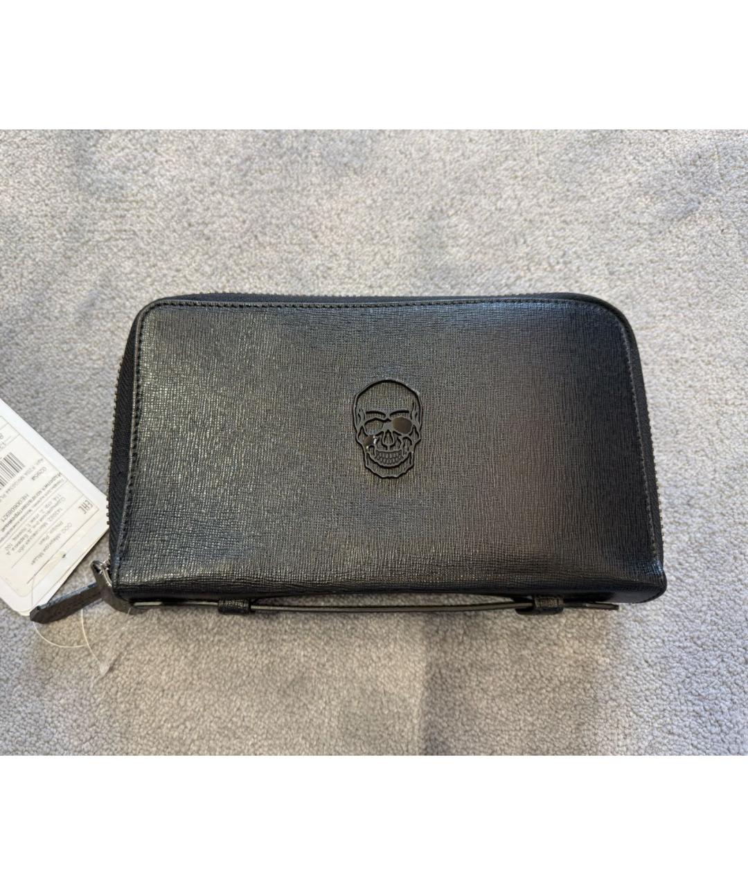 PHILIPP PLEIN Черный кожаный кошелек, фото 9