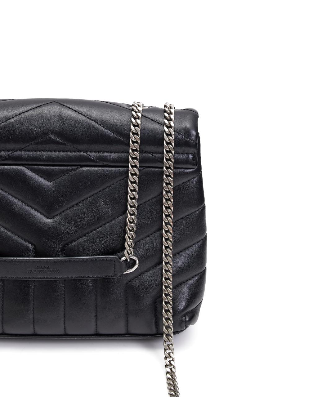 SAINT LAURENT Черная кожаная сумка через плечо, фото 5