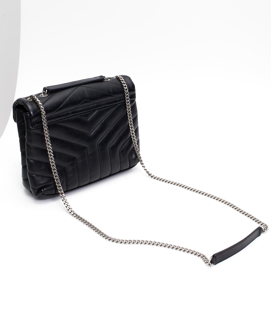 SAINT LAURENT Черная кожаная сумка через плечо, фото 4